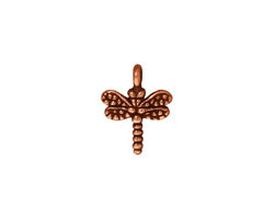TierraCast Antique Copper (plated) Small Dragonfly Charm 12x15mm
