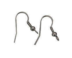 Gunmetal Ear Wire w/ Coil & Ball