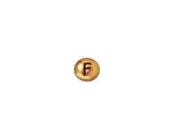 TierraCast Antique Gold (plated) Alphabet Bead "F" 7x6mm
