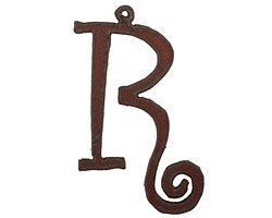 The Lipstick Ranch Rusted Iron Letter R Pendant 39x64mm