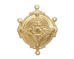Brass Ornate Circle 1-3 Link 32x25mm