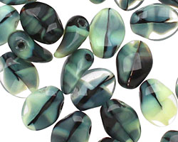 Czech Glass Calypso Green Petal 6x8mm