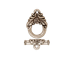 TierraCast Antique Silver (plated) Garland Toggle Clasp 17x12mm, 17mm Bar
