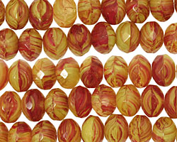 Czech Glass Raspberry Seed Fire Polished Rondelle 6x9mm