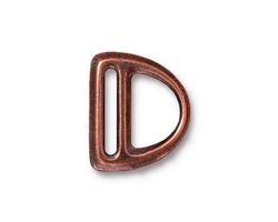 TierraCast Antique Copper (plated) Slotted D Ring 17x20mm