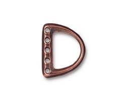 TierraCast Antique Copper (plated) 5 Hole D Ring Link 15x20mm