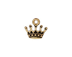 TierraCast Antique Gold (plated) King's Crown Charm 15x13mm
