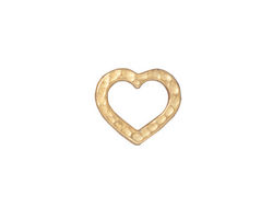 TierraCast Gold (plated) Hammertone Heart Link 14x12mm