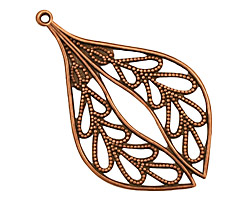 Stampt Antique Copper (plated) Laurel Wreath Pendant 26x42mm