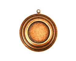 Stampt Antique Copper (plated) Stacked Circles Round Setting 13mm