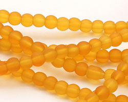 Saffron Yellow Recycled Glass Round 4mm