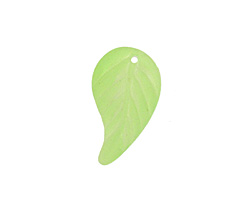 Matte Peridot Lucite Twisted Leaf 13x23mm