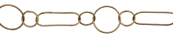 Handmade Antique Brass (plated) Large Oval & Ring Medley Chain