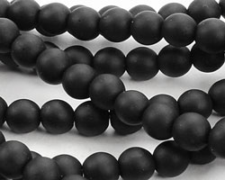 Jet Black Recycled Glass Round 6mm