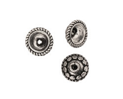 Antique Silver (plated) Bead Cap with Coins & Roping 10mm