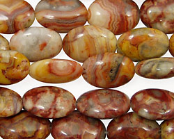 Crazy Lace Agate (red) Flat Oval 14x10mm