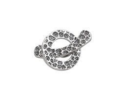 Saki Sterling Silver Leopard Print Toggle Clasp 16mm, 23mm bar