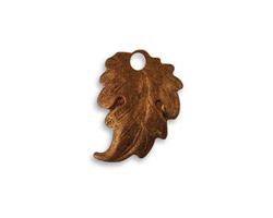 Vintaj Artisan Copper Prairie Leaf Charm 14x18mm