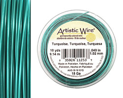 Artistic Wire Turquoise 18 gauge, 10 yards