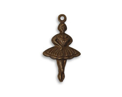 Vintaj Natural Brass Ballerina Charm 14x25mm