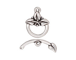 TierraCast Antique Silver (plated) 3-Leaf Toggle Clasp 18x14mm, 21 bar
