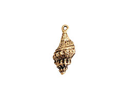 Nunn Design Antique Gold (plated) Trumpet Shell Charm 9x21mm