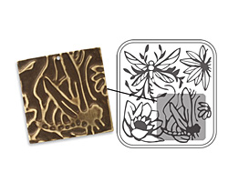 Vintaj DecoEmboss Die Dragonfly Pond 2 3/8"x2 5/8"