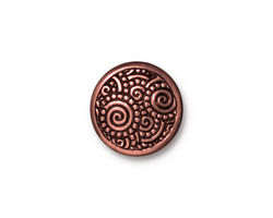 TierraCast Antique Copper (plated) Spirals Snap Cap 15mm