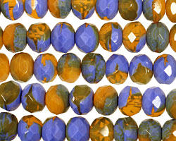 Czech Glass Mardi Gras Fire Polished Rondelle 6x9mm