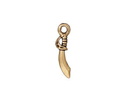 TierraCast Antique Gold (plated) Saber Charm 5x20mm