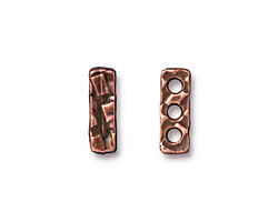 TierraCast Antique Copper (plated) Rock & Roll 3-Hole Bar 5x14mm