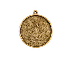 Nunn Design Antique Gold (plated) Grande Circle Bezel Pendant 38x34mm