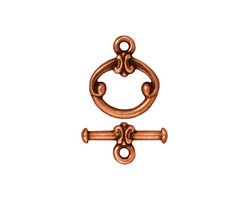 TierraCast Antique Copper (plated) Classic Toggle Clasp 15x12mm, 16mm Bar