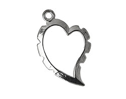 Artistic Wire Silver (plated) Curved Heart Wrapper 20x31mm