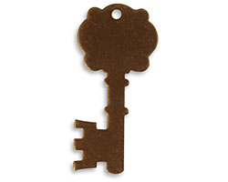 Vintaj Natural Brass Fancy Key Altered Blank 16x34mm