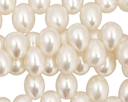 Pearly White Dancing Drop 8x10-11mm