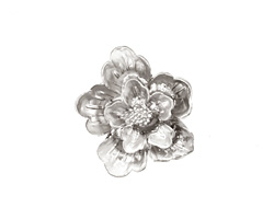 Ezel Findings Rhodium (plated) Flower Link 19x21mm