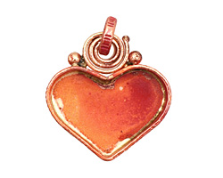 Patricia Healey Copper Small Heart Bezel Pendant 26x29mm