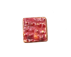 Patricia Healey Copper 2 Hole Quilted Square 16mm