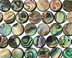 Abalone Puff Coin 8mm