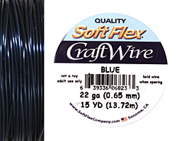 Soft Flex Blue Craft Wire 22 gauge, 15 yards