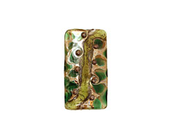 Grace Lampwork Green w/ Silver Foil Kalera 26-27x38-29mm