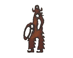 The Lipstick Ranch Rusted Iron Cowboy Pendant 34x76mm