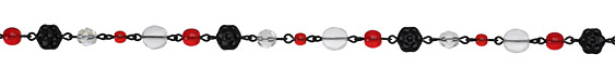 Czech Glass Born to Be Wild Matte Black (plated) Bead Chain