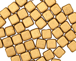 Czech Glass Matte Metallic Flax Square 6mm