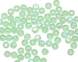 Czech Glass Matte Peridot AB Round 4mm