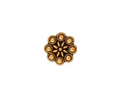 TierraCast Antique Gold (plated) Czech Rosette Button 11mm