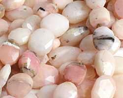 Pink Opal Faceted Flat Oval 9-14x8-9mm