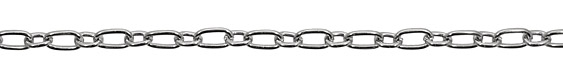 Silver (plated) Rectangle & Oval Link Chain