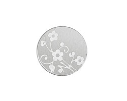 Lillypilly Silver Floral Vine Anodized Aluminum Disc 19mm, 22 gauge
